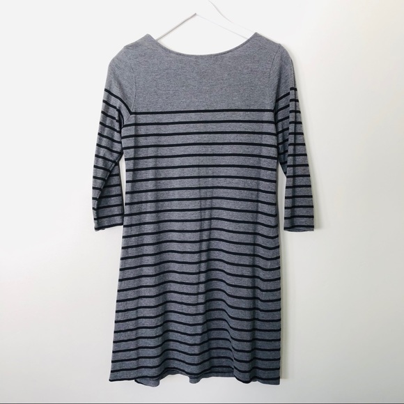 OLD NAVY - Gray Striped Long Sleeve Dress - Picture 7 of 8